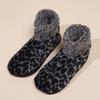 Winter Thicken Warm Chic Leopard Print Socks Indoor Non-Slip Couple socks  Christmas Gifts