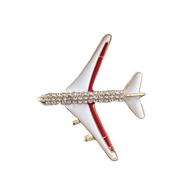 Популярная брошь в виде самолета со стразами для мужчин и женщин, модная брошь в виде капель масла на грудь, повседневная булавка для платья, пальто, куртки