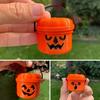 Хэллоуин Ведерки для угощений с ручкой Портативный пластиковый держатель для конфет Маленькое ведерко в виде тыквы для детей Принадлежности для Хэллоуинской вечеринки