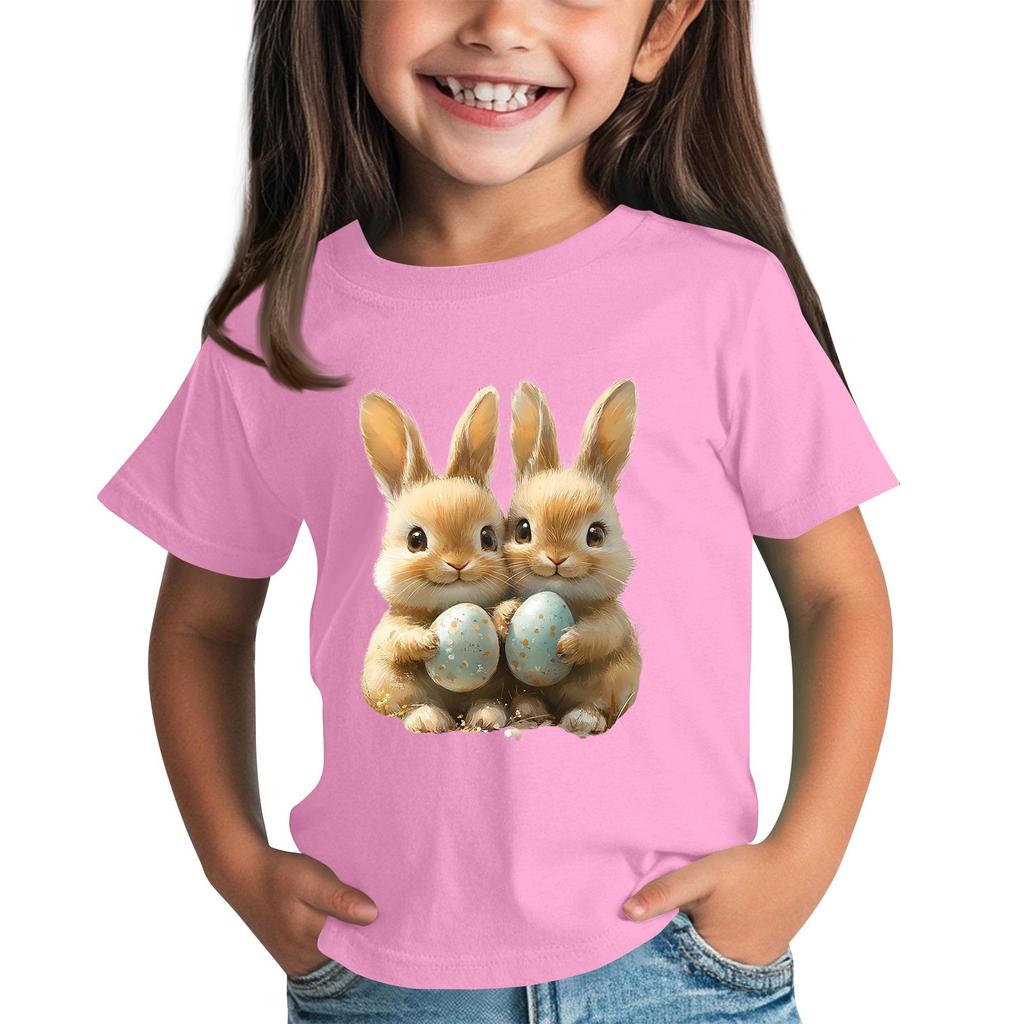 Детская футболка с коротким рукавом и принтом животных, повседневный топ