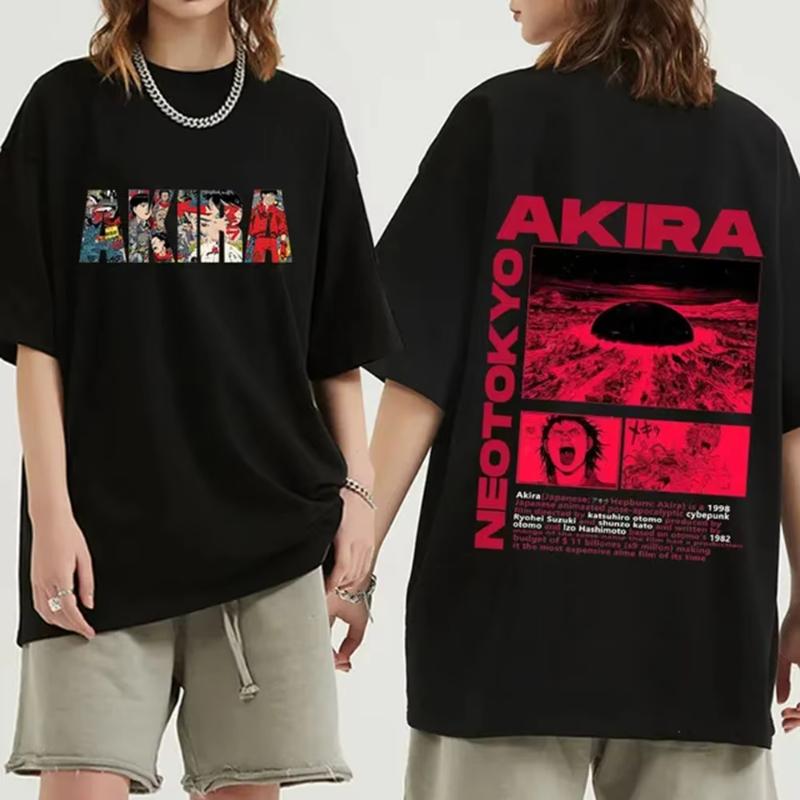 Japanese Anime New Tokyo Akira T-shirt, Movie Science Fiction Manga Masataro Kaneda Men's Short-sleeved T-shirt Cotton Top