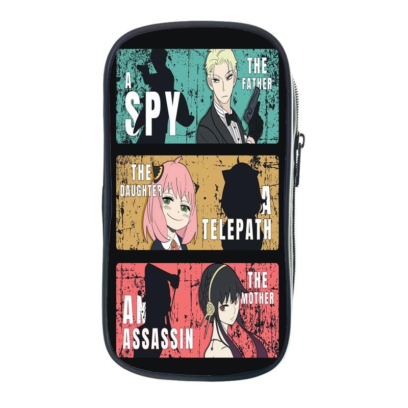 Семейный портативный пенал Spy X с героями мультфильмов Anya Forger, детская канцелярская сумка, большая вместительная сумка для хранения, школьная сумка-карандаш