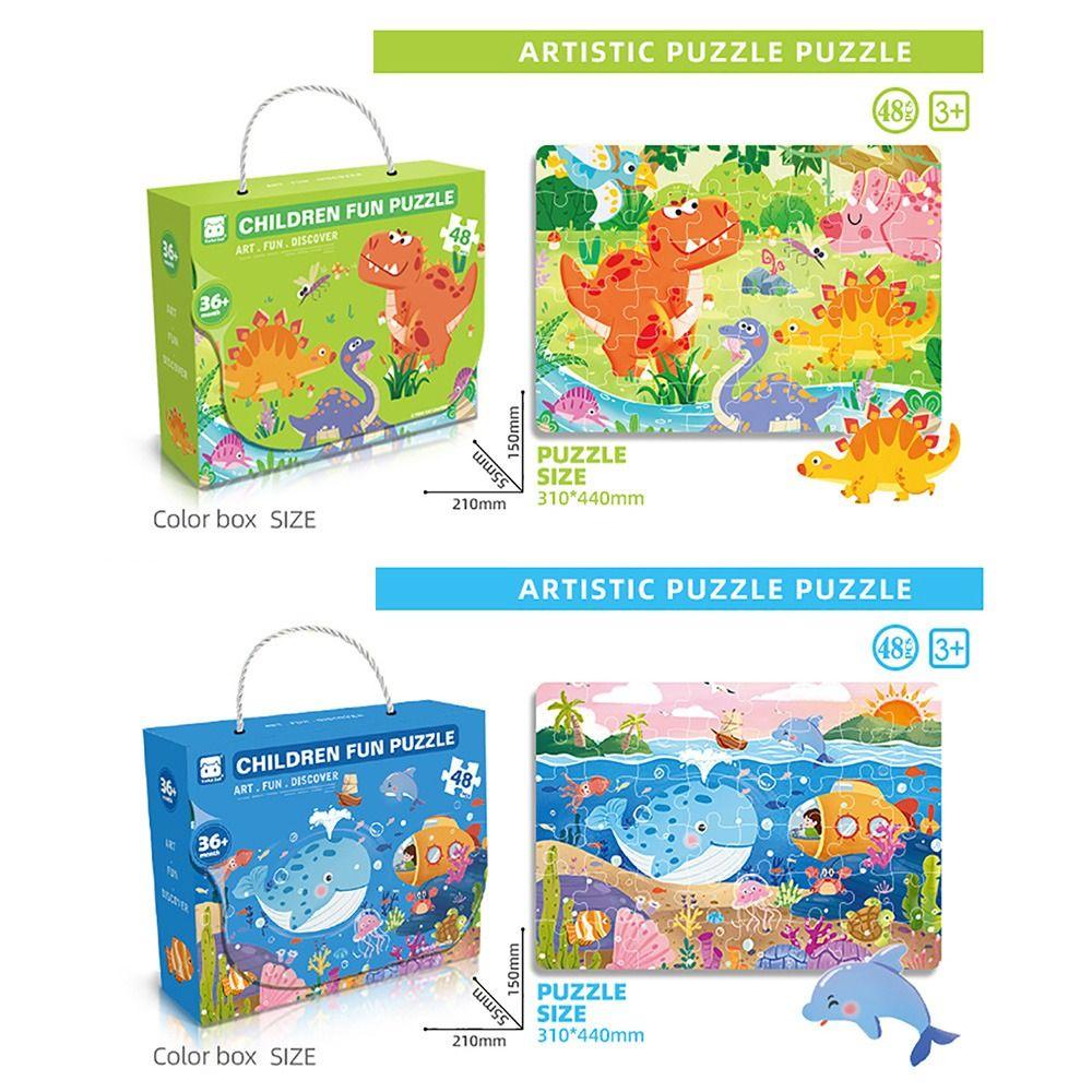 24/48/60pcs Large Puzzle Gift Box Multicolor Thematic Puzzles Children Education