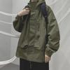 Мужская осенняя толстовка с капюшоном армейского зеленого цвета в стиле ретро - американский уличный стиль.