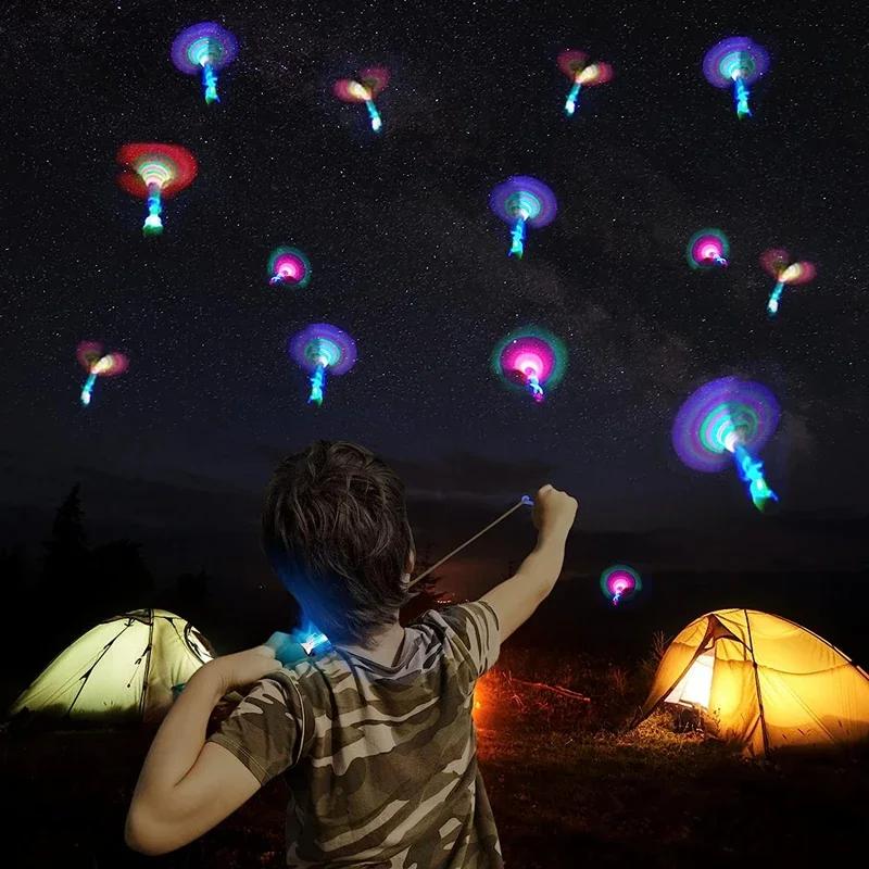 New 50/30/10/5/1Pc Amazing Light Toy Arrow Rocket Helicopter Flying LED Light Toys Party Fun Best Gifts Rubber Band Catapult