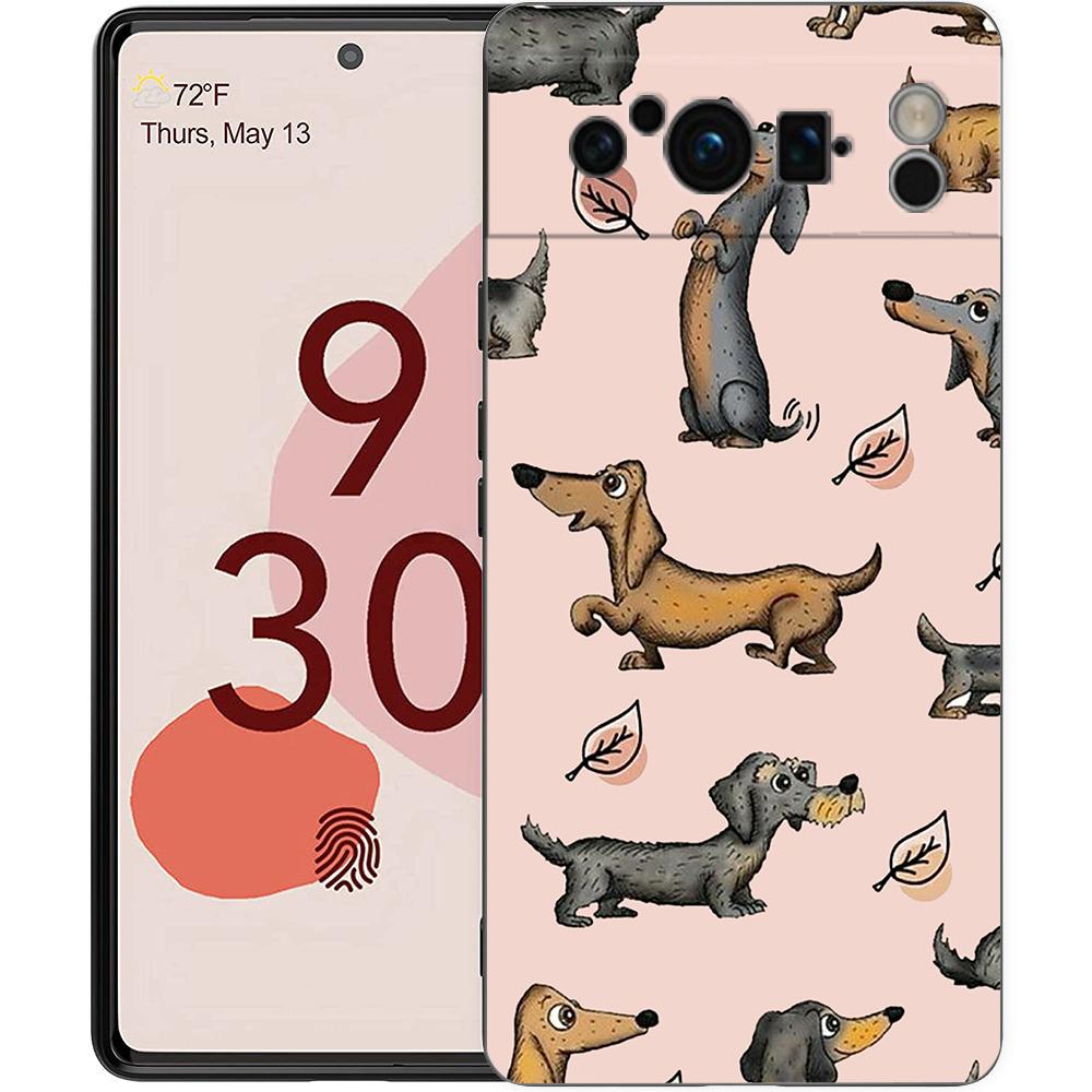 Dachshund Sausage Dog Phone Case For Google Pixel 10 9 8 7 Pro 9A 8A 7A 6A 6 Pro XL Soft TPU Bumper Black Cover
