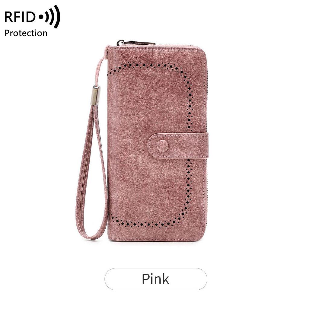 Женский антикражный кошелек-гармошка в стиле ретро RFID — большой емкости, стиль для путешествий по всему миру
