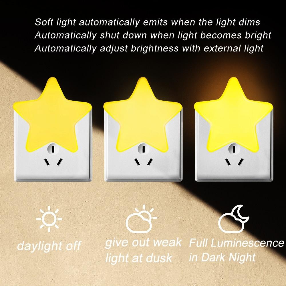 Мини-звезда светодиодный ночник детский спальный светильник прикроватные лампы светодиодный датчик управления ночник