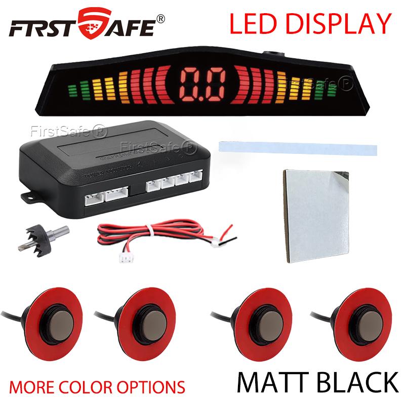 4-sensor car reverse radar parking sensor buzzer detector auxiliary flat probe system 16.5mm kit General Motors camera