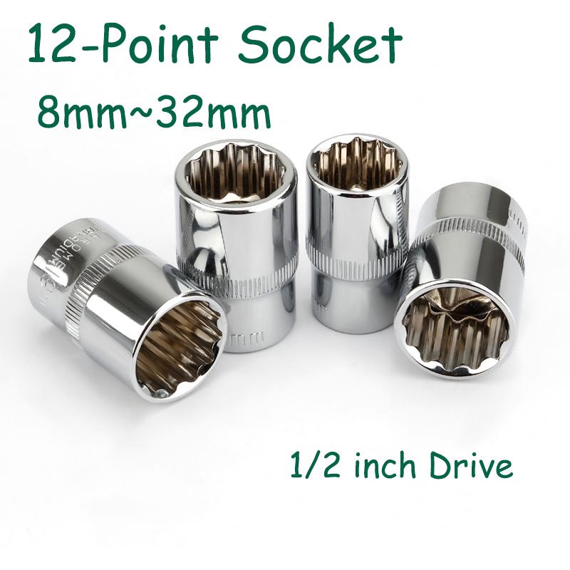 Квадратный привод 1/2" 12-гранная головка-бита Трещотка 12-гранные головки 8мм-32мм Набор ручных инструментов 12 углов Головка 'Цветок сливы'