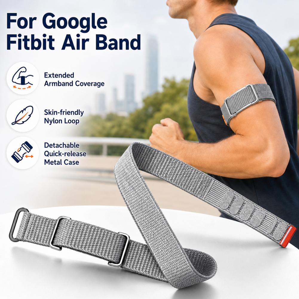 Эластичная нейлоновая повязка на руку, подходящая для Google Fitbit Air, тренировочная повязка на бицепс, удлиненный регулируемый нейлоновый браслет с петлей