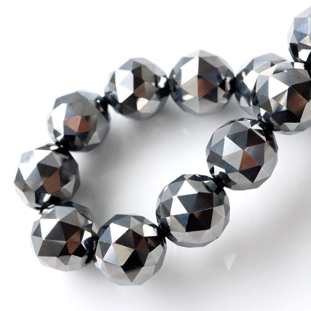 [GOLD STONE] High-Purity Terahertz Ore Star Cut 100-Face Bracelet, 10mm, 99.9999% Purity, Inner Diameter Approximately 17cm
