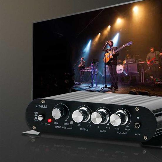 ST-838 2.1 Channel Amplifier Aluminum Alloy HiFi Power Amplifier Bass And