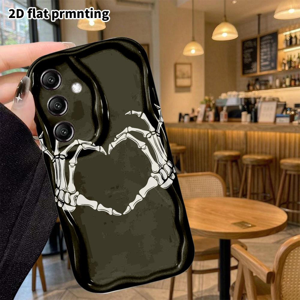 Phone Case: 2D flat, suitable for Samsung Galaxy A34 A35 M05 M06 S20 S22 S21 FE Plus 5G protective case, hand heart, perfect Christmas and Halloween h