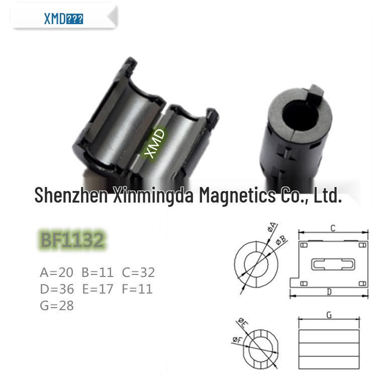 Никель-цинковый ферритовый EMI/EMC помехоподавляющий магнитный кольцевой сердечник-защелка