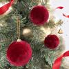 5/10Pcs Velvet Christmas Ball Ornaments Red White Xmas Tree Hanging Pendants Diy Home Party Christmas Decoration  Year Gifts