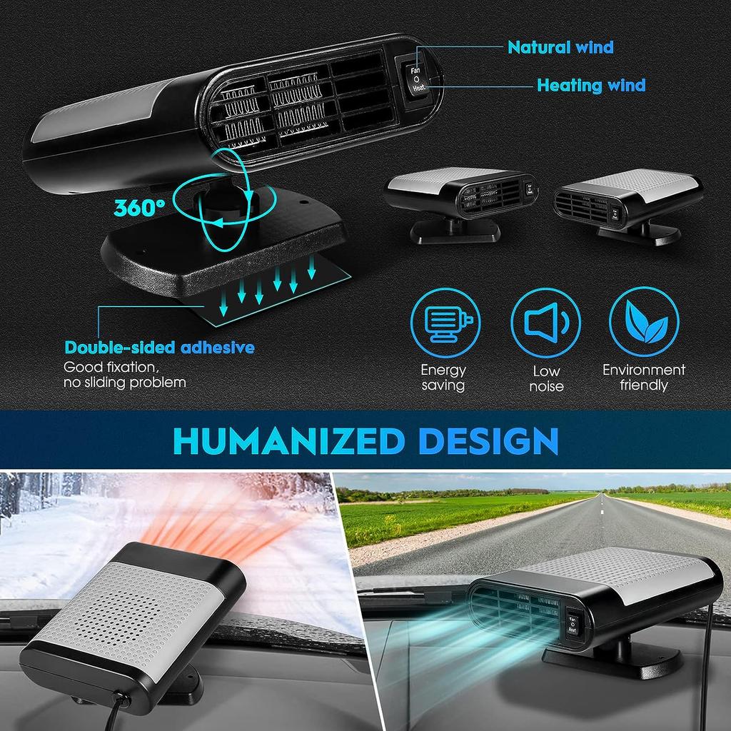 Вентилятор отопителя автомобиля 12 В/вентилятор охлаждения Вентилятор отопителя автомобиля 2-в-1 размораживатель автомобиля, быстрый нагрев, электрический вентилятор отопителя для автомобилей, портативный
