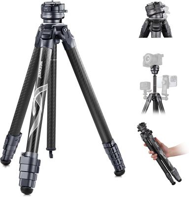 Neewer Litetrip LT32 Компактный карбоновый штатив для путешествий, выравнивающий, панорамный, съемная центральная колонна, быстросъемная площадка Peak Design Capture, максимальная нагрузка 10 кг, 157 см, волокно,