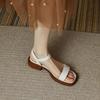 Open Toe with Low Heels Women's Shoes Buckles White Sandals for Woman Summer 2025 Office Work Footwear New Breathable Fashion
