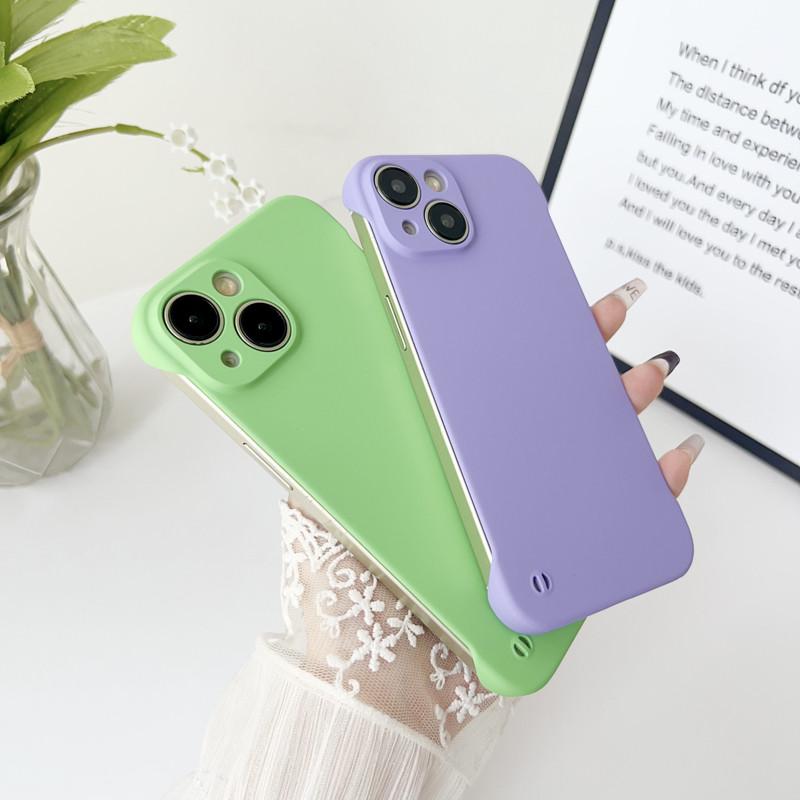 Solid Candy Color Skin Friendly Frameless Phone Case For Xiaomi 15 14 13 12 Pro Ultra Lite Anti-Fingerprints Shockproof Hard PC Matte Cover