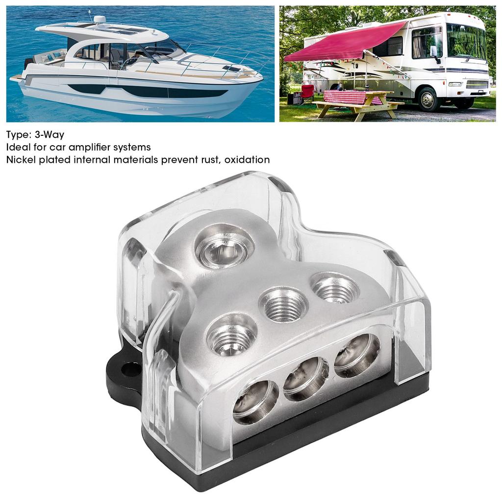 3‑Way Power Distribution Block Holder Distributor Connecting Block for Cars