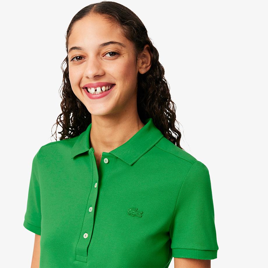 Lacoste Женская приталенная футболка-поло с 4 пуговицами PF5462-55GSIW