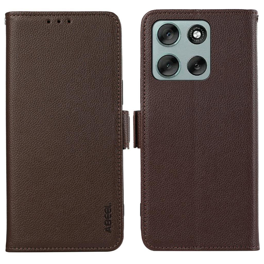 ABEEL For Motorola Moto G56 5G Case Litchi Texture Leather RFID Blocking Phone Cover