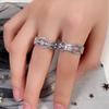 Новый роскошный модный одинаковый комплект колец для женщин для свадьбы, инкрустированный блестящим цирконием, роскошные 2 шт., обручальные кольца, ювелирные изделия