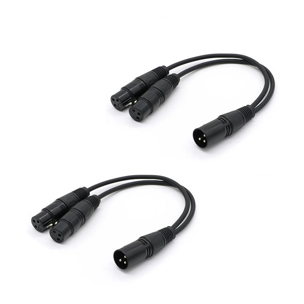 2PCS Dual XLR Female To Male Mic Combiner Y Cord Microphone Splitter Cable