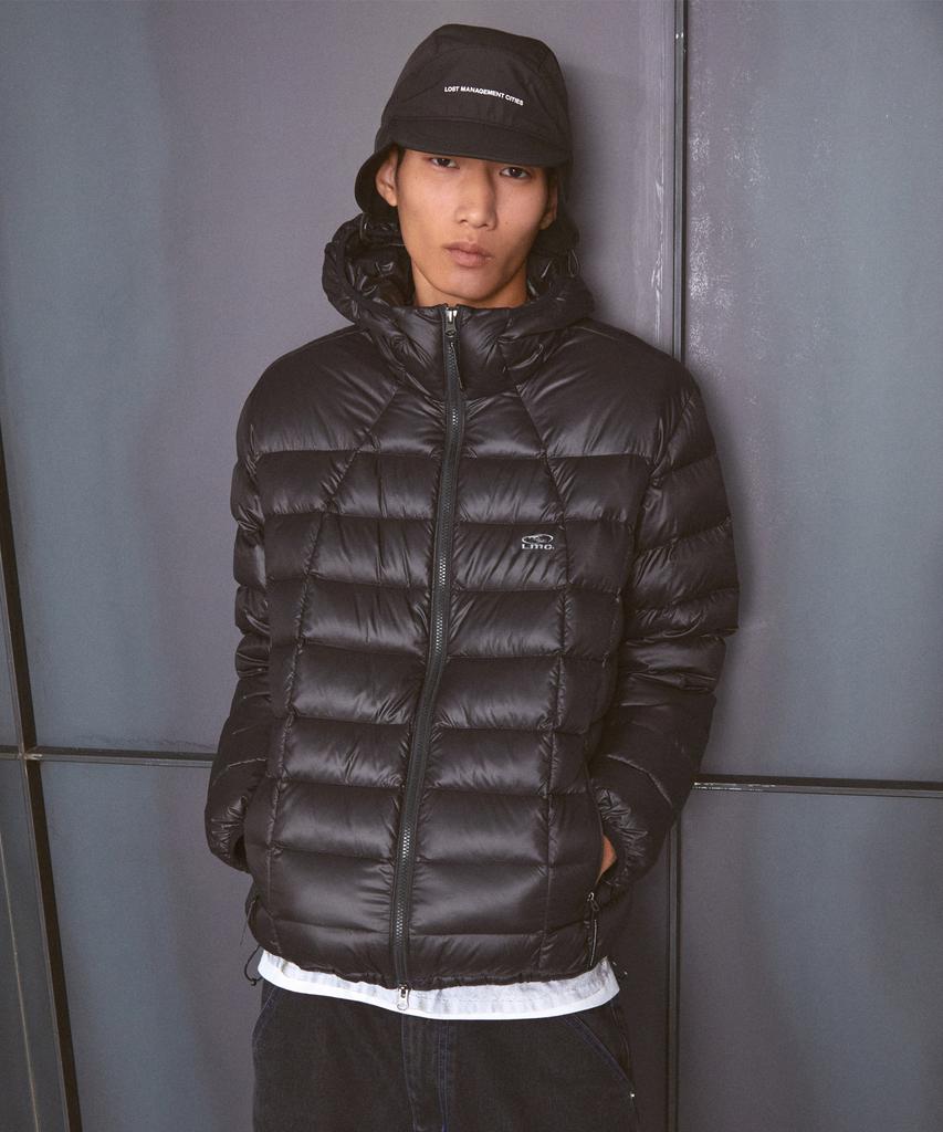 Lmc Oval Globe Light Weight Hooded Down Jacket Light Gray