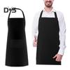 Chef Apron Solid Color Waterproof Polyester Cotton Hanging Neck Apron