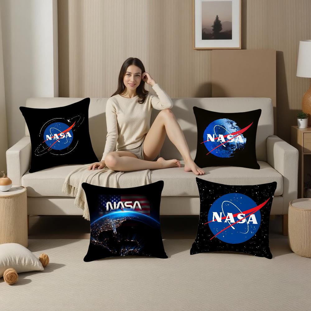Наволочка для подушки с принтом N-NASA S-space, из плюша, мягкая, двусторонняя печать, чехол для диванной подушки, чехол для декоративной подушки