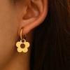 Серьги из нержавеющей стали Милые мультяшные подвески-цветы Корейская модная бижутерия Кольца для женщин Лучшему другу Свадебные подарки