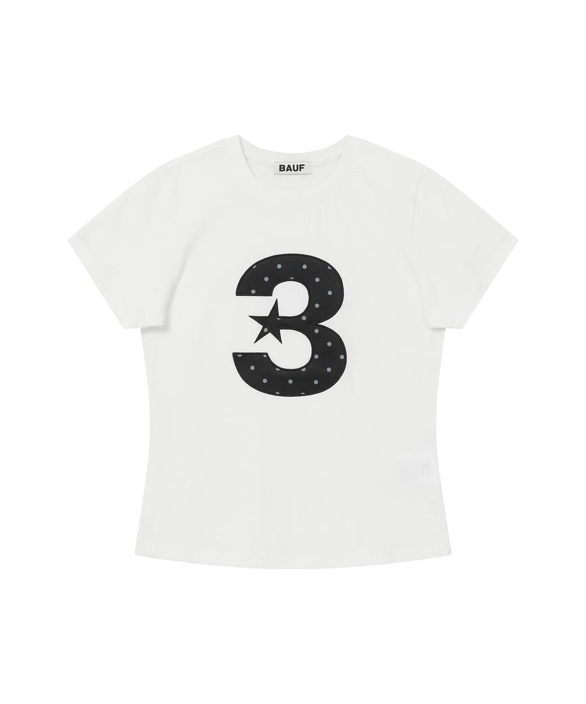 BAUF 3 Logo Dot Slim Fit T-Shirt [White]