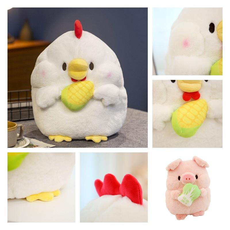 Милые плюшевые куклы свиньи и цыпленка с набивкой из полипропиленового хлопка для подарков на день рождения девочек