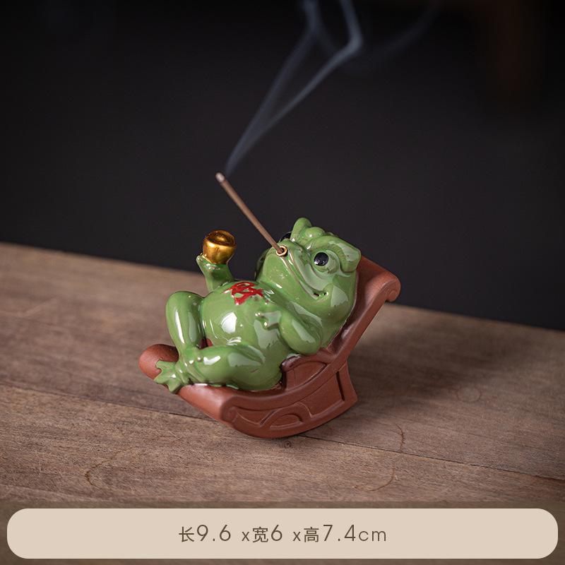 Golden Toad Tea Pet Decoration Attracting Wealth Toad Creative Tea Ceremony Accessories Tea Table Fragrance Insertion Decoration