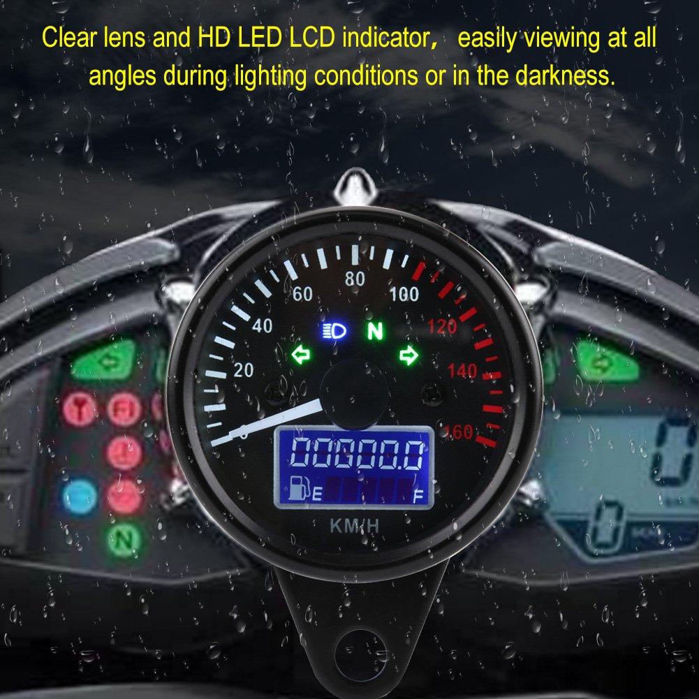 Super Cab C50 Speedometer, Motorized Meter, 1 * Motorcycle Speedometer, Multifunctional LED Speedometer DC