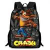 Детские рюкзаки Мультяшные Crash Bandicoot Сумка через плечо Пенал Ученик Большая вместимость Школьные сумки для мальчиков и девочек Лучший подарок