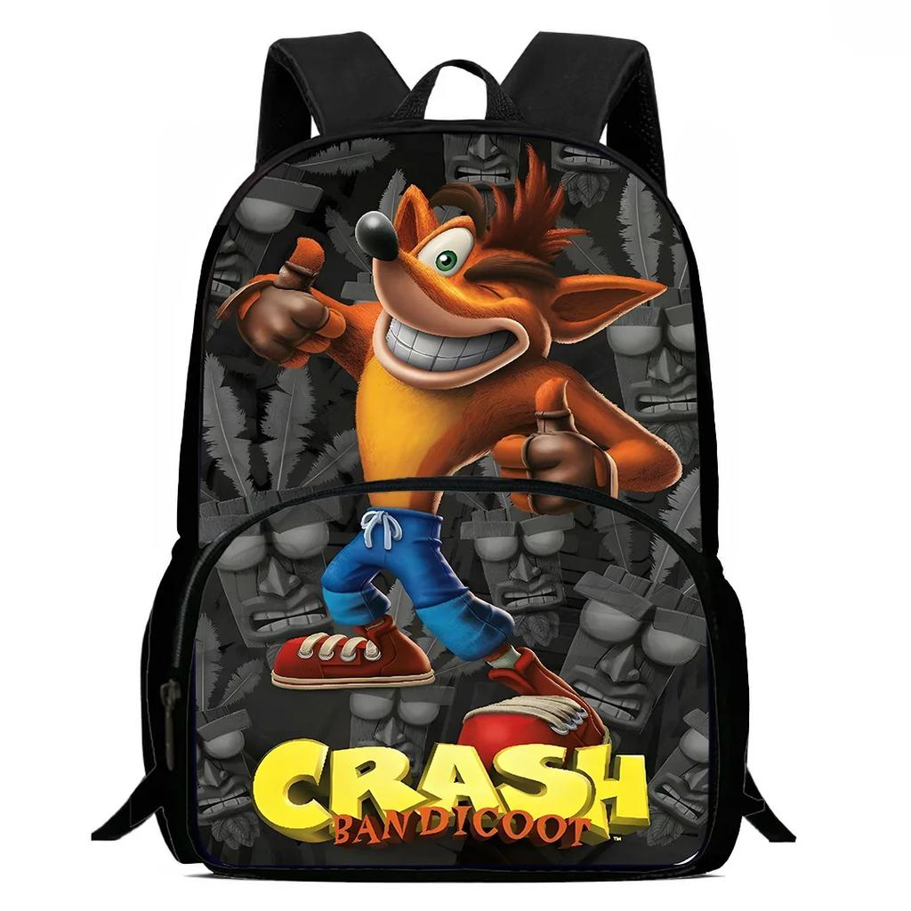 Детские рюкзаки Мультяшные Crash Bandicoot Сумка через плечо Пенал Ученик Большая вместимость Школьные сумки для мальчиков и девочек Лучший подарок