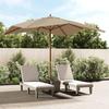 VIDAXL Garden Parasol In Wood Taupe 300x300x273 Cm anti-UV and Anti-fading