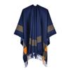 European and American Sytle Women's Solid Color Pashmina Shawl Autumn Winter Warm Cape Plain Cloak