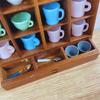 1/6 Scale Miniature Cup Storage Shelf, Walnut, Doll Furniture, Shelf, for Dollhouses, Photography Accessories
