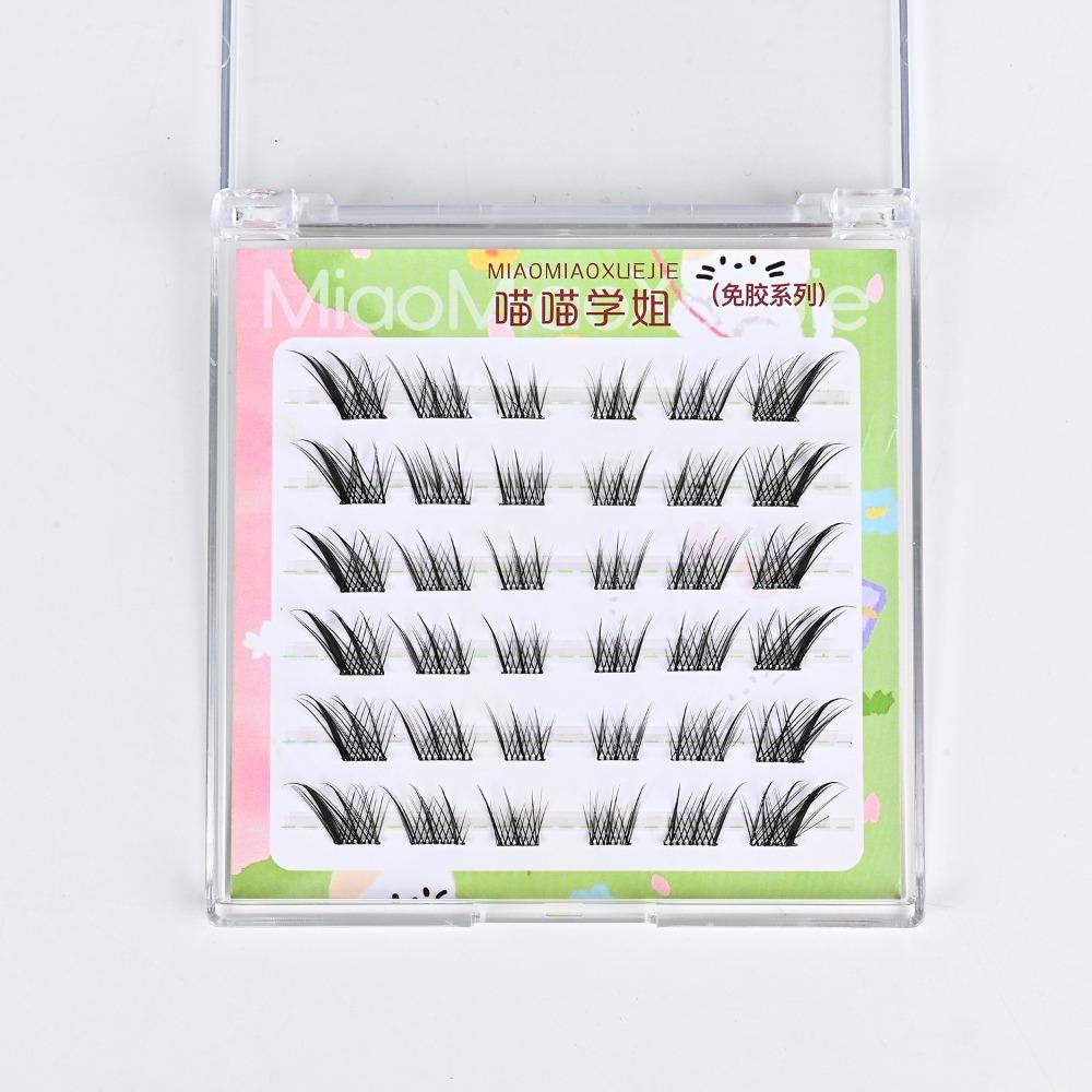 Anime Cosplay 3D False Eyelashes With Jelly Glue Strips Segmented False Eyelashes Men