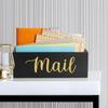 Mail Holder Box Organizer Wood Mails Tray Letter with Divider for Farmhouse Entryway