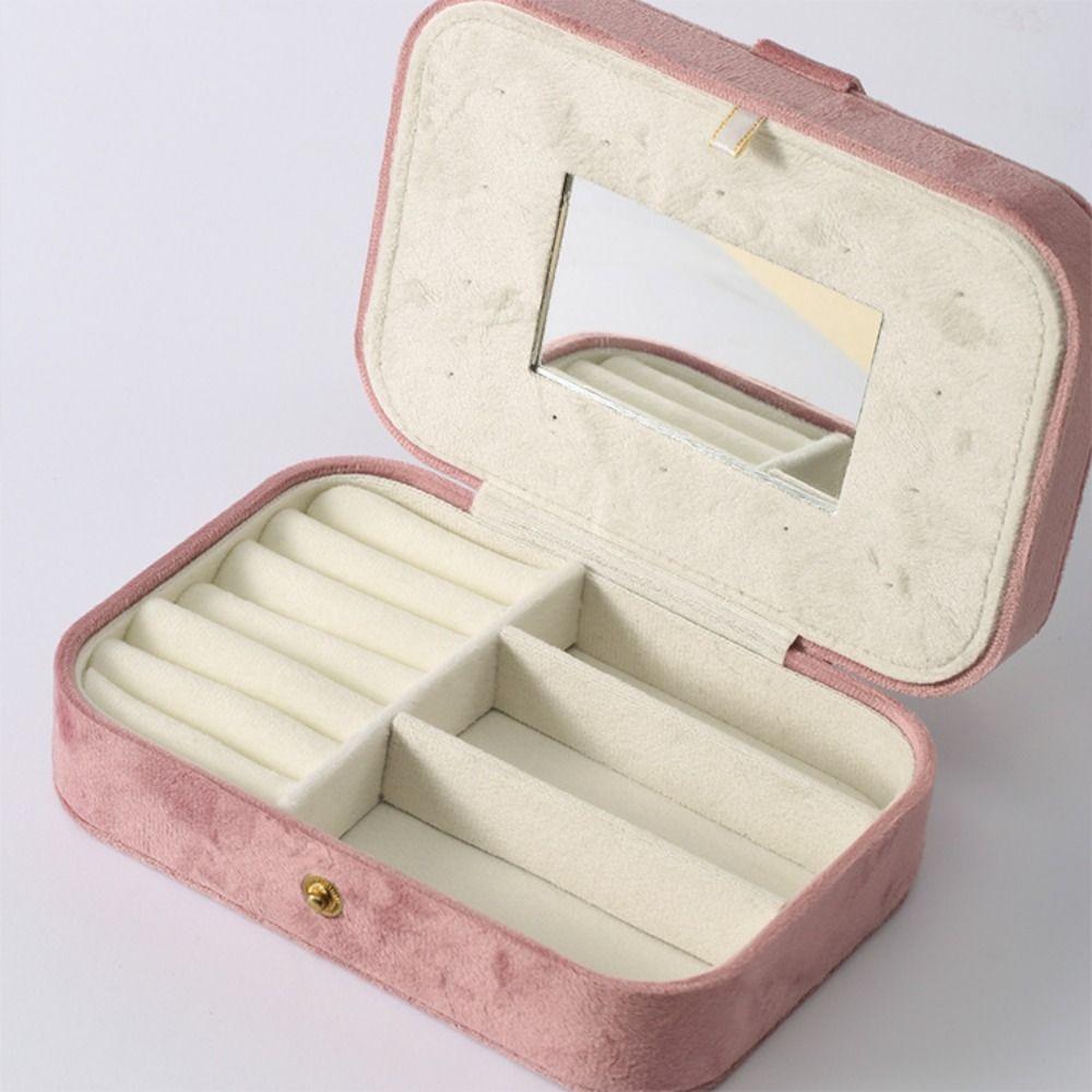 Stone Travel Jewelry Box Exquisite Necklace Storage Box Portable Velvet Jewelry Box Travel Use