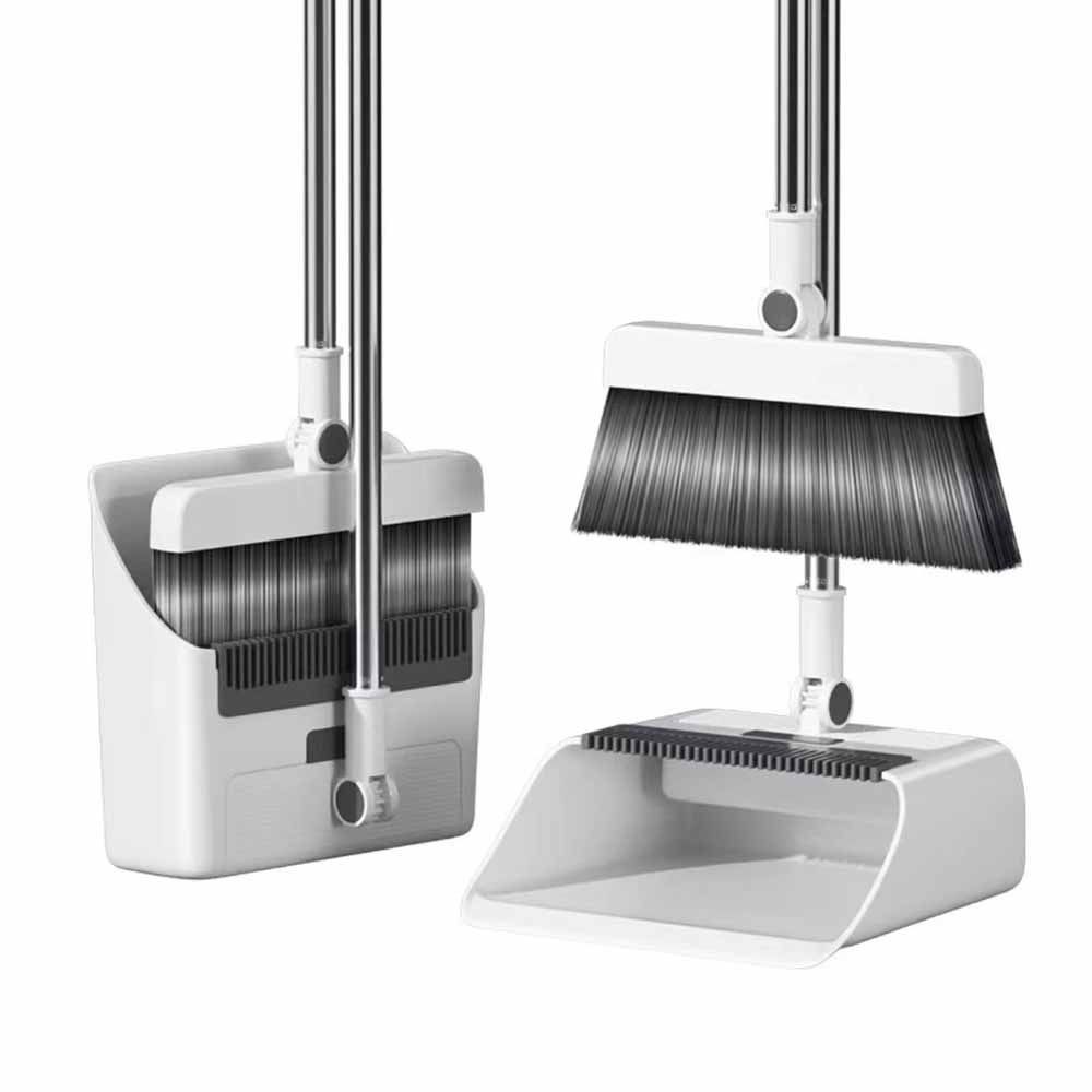 Набор складной метлы 3-в-1 с длинной ручкой, метла для чистки разных поверхностей, набор совка и щетки, вертикальное хранение, вращающаяся головка, щетка для пола