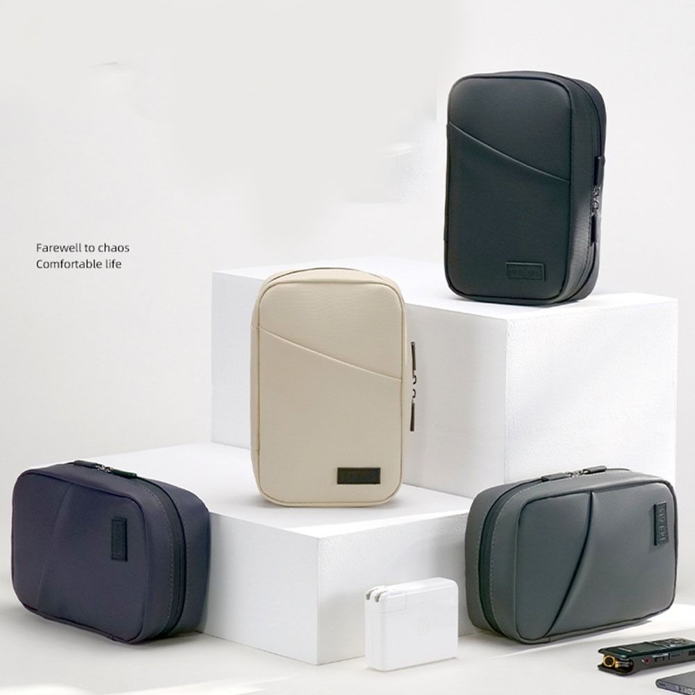 Multi-Function Pouch Digital Product Storage Bag PU Multi-layer Cable Organizer Pouch Dust Proof Waterproof