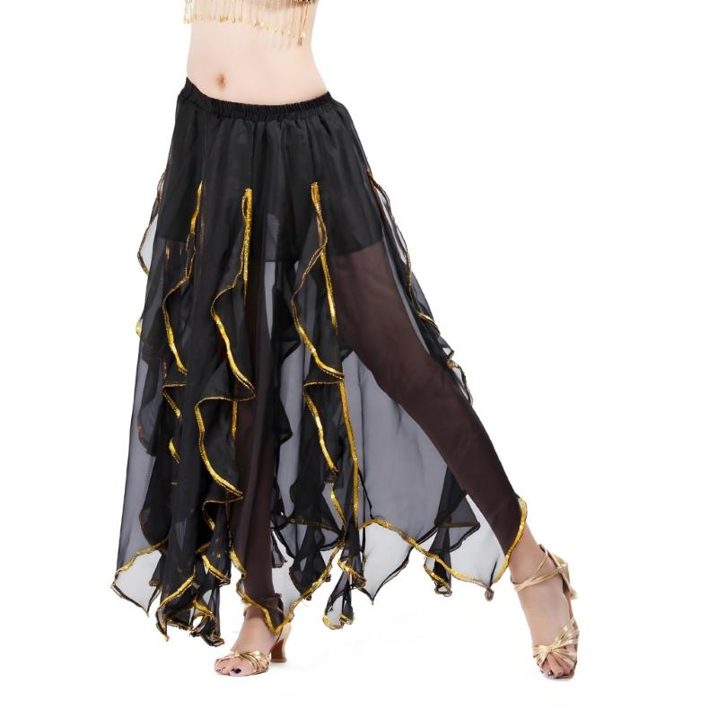 Костюм для восточных танцев для женщин Юбка для belly dance Шифоновая макси-юбка с оборками Наряд для танцовщицы живота Костюмы на Хэллоуин
