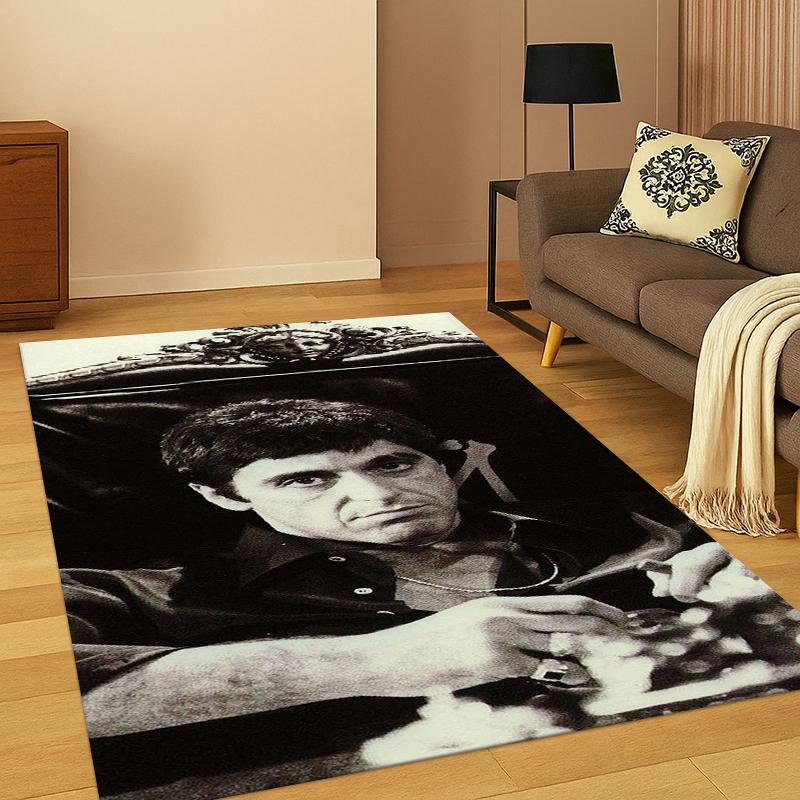 3D Ковер Scarface Классический Фильм Тони для Спальни Гостиной Дивана Игровой Комнаты Придверный Коврик Домашний Декор, Детская Игровая Зона Ковер Нескользящий