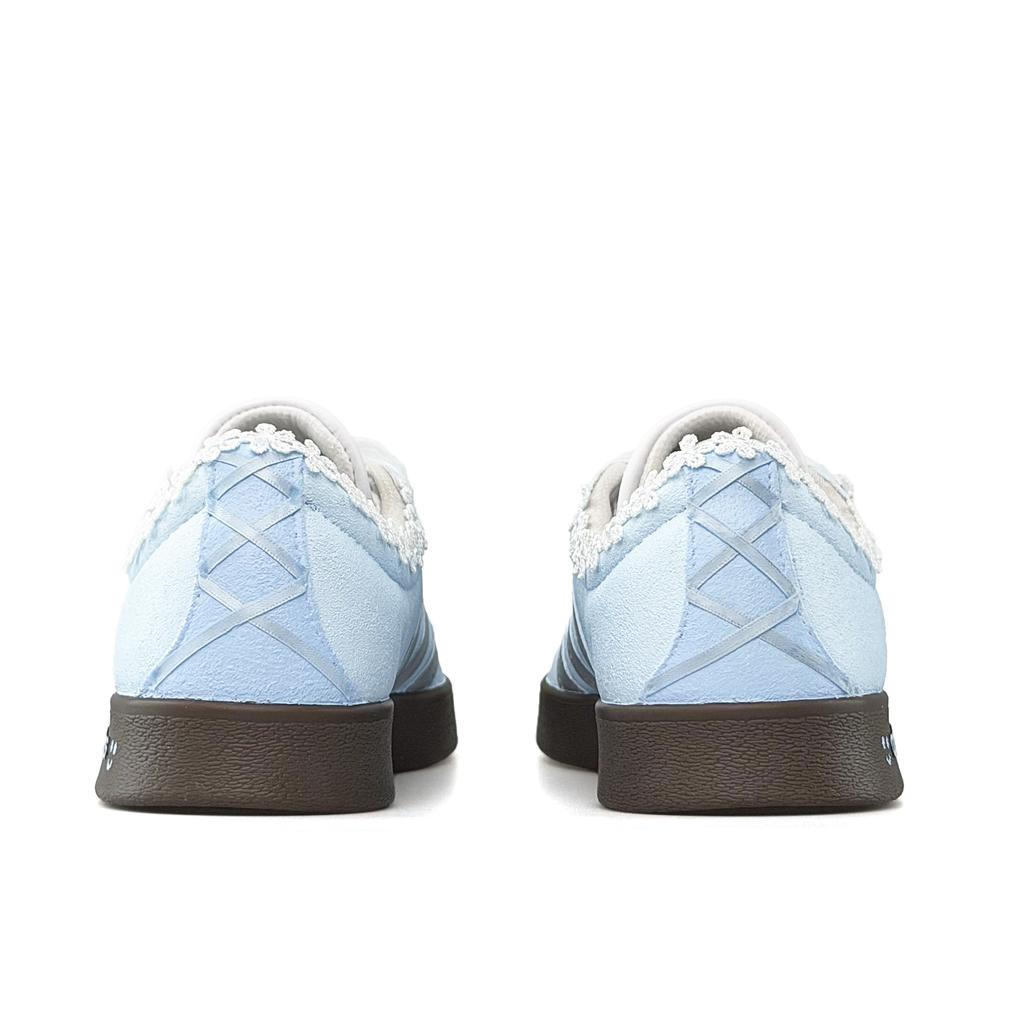 Adidas Vl Court Classic Light Cloud Edge, Shopping Bag Included Breathable Low top Skateboard Shoes Unisex Silver Blue JS3003(Team920-BOX2)